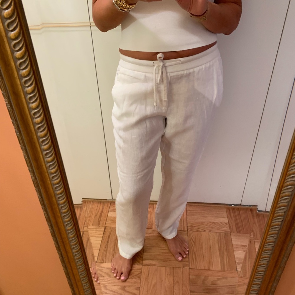 James Perse White Drawstring Pants